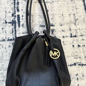 Michael Kors Black Leather Shoulder Bag